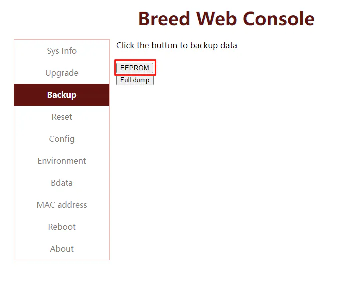 EEPROM backup in Breed