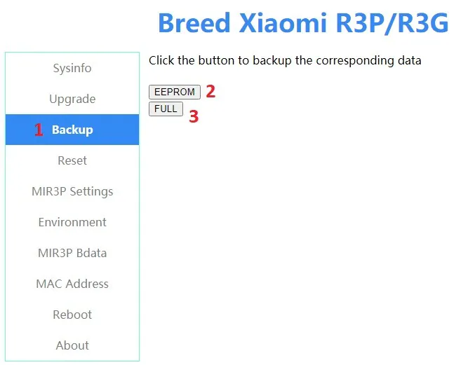 Full backup in Breed