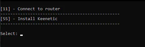 Installer menu